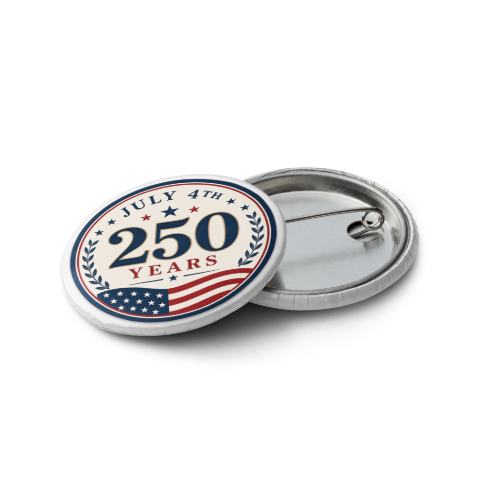 Limited Edition 250 Years July 4th Commemorative Pins – 5 Pack Patriotic USA Independence Day Buttons, America 250 Celebration Lapel Pins for July 4th Party Favors, Veterans & Collectors